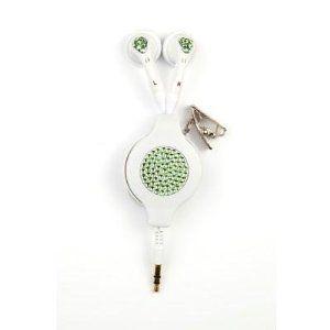 Chicbuds SWCB Retractable Earphone イヤホン with Swarovski スワロフスキー Crystals (Sour Apple on