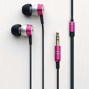 Ihome Noise Isolating EarBuds イヤホン Pink Ipod Iphone Controls Mic Pouch Practical