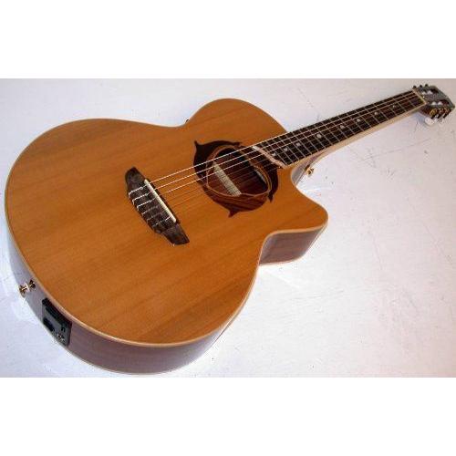 Luna Guitars Dolphin Nylon Acoustic Electric Guitar, Nylon Strings, DPN NYL エレクトリックアコース