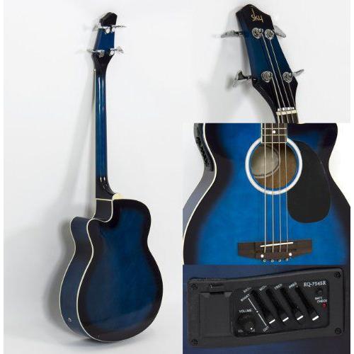 Blue Electric Acoustic Bass Guitar w/ Equalizer エレクトリックアコースティックギター エレアコ