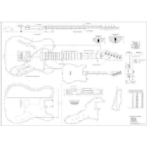 Full Scale Plans for the Fender フェンダー Telecaster 1969 Thinline Electric