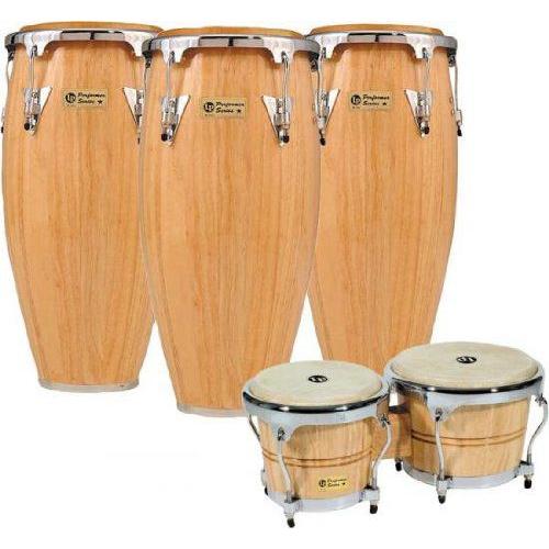 LP Performer Series Conga 3Piece Set with Free Bongos Natural Chrome Hardware 71191254バリュー