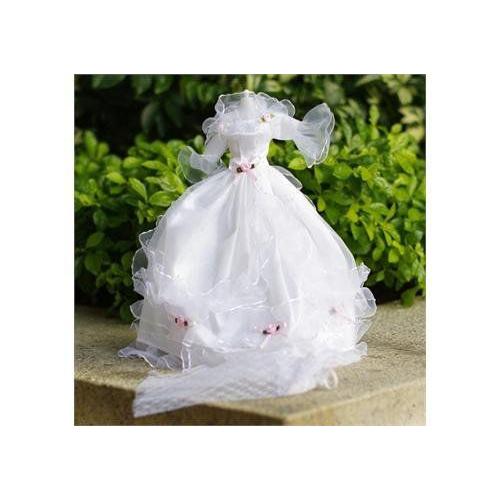 HANDMADE BRIDAL LACE Wedding Gown Dress w/ Veil for Barbie バービー Doll (White) 人形 ドール