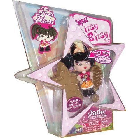 Bratz ブラッツ Itsy Bitsy Hair Flair 2.5 Inch Tall Doll - Jade the Rock Stars with Hairbrush and S