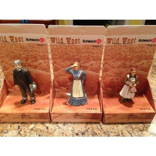 Schleich シュライヒ 3pc Lot Settler Mother Father & Daughter Child w Doll 70311 70312 70313 人形