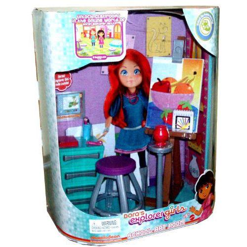 Mattel マテル社 Dora´s Explorer Girls School Art Room Playset with Art Classroom Diorama， Easel， C
