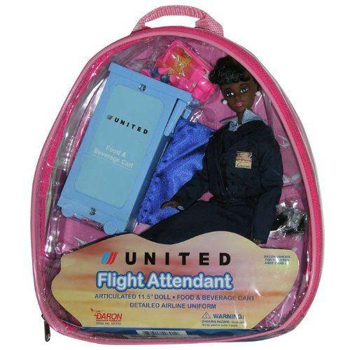 United Airlines Flight Attendant (AFRICAN-AMERICAN) 人形 ドール