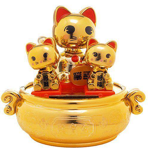 Solar Bobblehead Toy Figure - Gold Kitten Litter フィギュア ダイキャスト 人形
