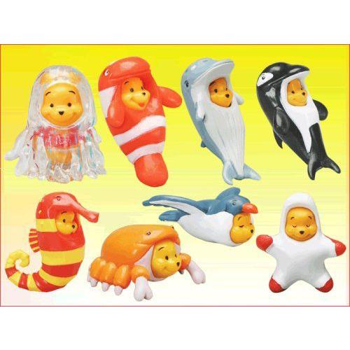 Disney ディズニー Collections - Peek-a-Pooh Ocean Figures #7 Set Of 8 Gacha Figures by TYC USA フ