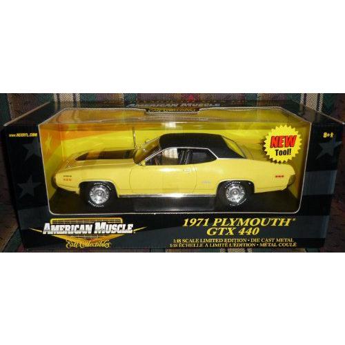 #36673 Ertl American Muscle 1971 Plymouth GTX 440,Yellow 1/18 スケール Diecastミニカー モデルカー