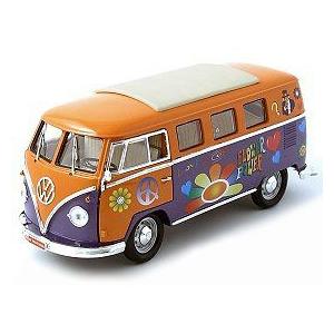 Quality Hand Made 1962 Volkswagen フォルクスワーゲン Microbus 1:18 スケール Deluxe Flower Power Ed