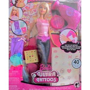 お手頃価格 Barbie(バービー) ULTRA TATTOOS DOLL w Extra FASHIONS, 40 TATTOOS, Tattoo STAMPER & More! (2008) ド その他人形