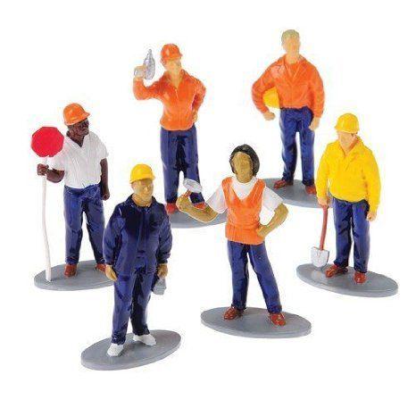 Construction Worker Toy Figures, Set of 12 (Six Assorted Poses) by US Toy TOY ドール 人形 フィギュ