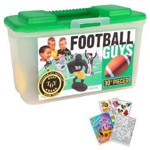 Kaskey Kids 5003 Football Guys Black v Gray with Field and Coloring Book : Kaskey Kids Football Guys, Red Gold vs. Blue Silver