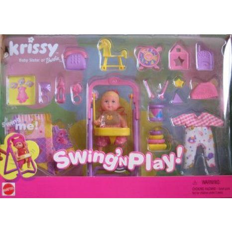 【冬バーゲン★】 Barbie(バービー) KRISSY Swing ´n Play! Set w Working Swing! (2001) ドール 人形 フィギュア