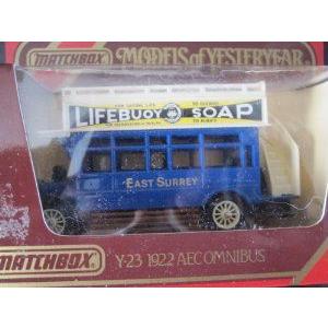 1922 AEC Omnibus (Blue) Lifebouy Soap Logo Matchbox (マッチボックス) Model of Yesteryear Y-23-a Is