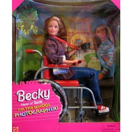 【在庫処分】 Barbie(バービー) BECKY I´m The School Photographer! Doll with Wheelchair (1998) ドール 人形 フィギ