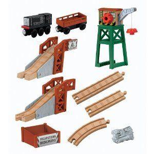 Thomas & Friends (きかんんしゃトーマス) Wooden Railway Figure 8 Diesel Works プレイセット ミニカー