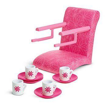 値下げする American Girl (アメリカンガール) Cafe Dining Set for Dolls 1 Chair 1 Tea Set ドール 人形 フィギュ