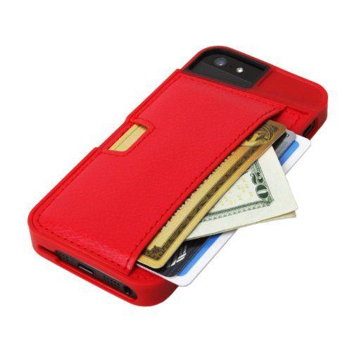 CM4 iPhone Wallet Q Card Case for Apple iPhone 5， Red Rouge カメラ