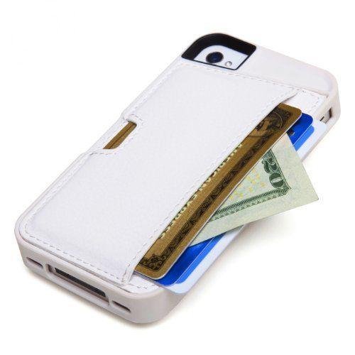 CM4 Q4-WHITE Q Card Case Wallet for Apple iPhone 4/4S - 1 Pack - Retail Packaging - Pearl White｜value-select