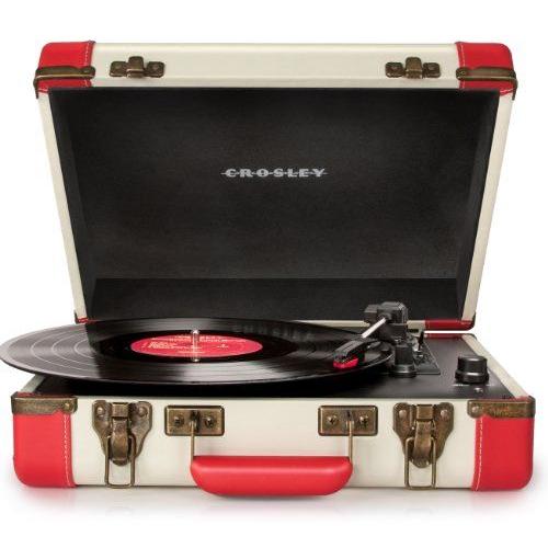 シリーズ最高峰★CR6019A-RE　エグゼクティブUSB　ポータブルターンテーブル　Crosley社　White/Red