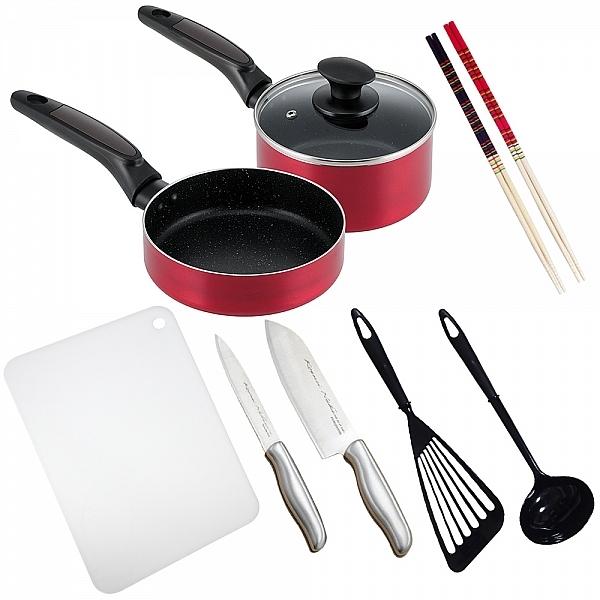 料理道具セット 一人暮らし 料理道具 10点セット 調理器具 鍋 フライパン 包丁 まな板 Osts2702 調理器具 便利雑貨のバリュー通販 通販 Yahoo ショッピング