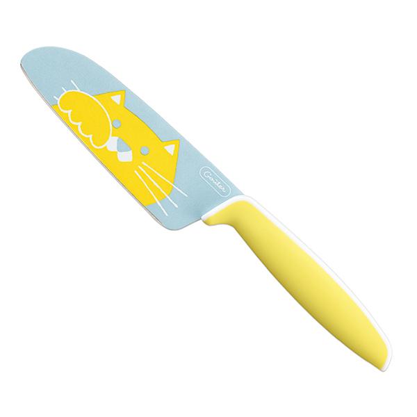 GOUTER グーテ こども用包丁 105mm ねこ・イエロー (FC-790)/子供包丁 猫 ネコ/|value|02