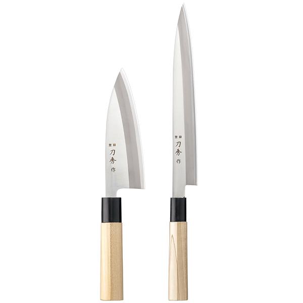 日本製 出刃包丁 刺身包丁 2本セット 刀秀 F 初心者 中級者用 入門用 祝開店 大放出セール開催中