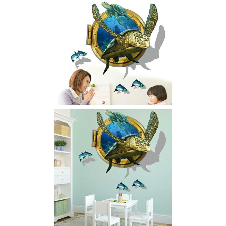 ウォールステッカー 窓 海 動物 子供部屋 魚 海の中 トリックアート 亀 イルカ 立体 3d アニマル 海中 水中 シール 海底 騙し絵 だまし絵 壁紙 面白 Vr Vr Value Deco Park 通販 Yahoo ショッピング
