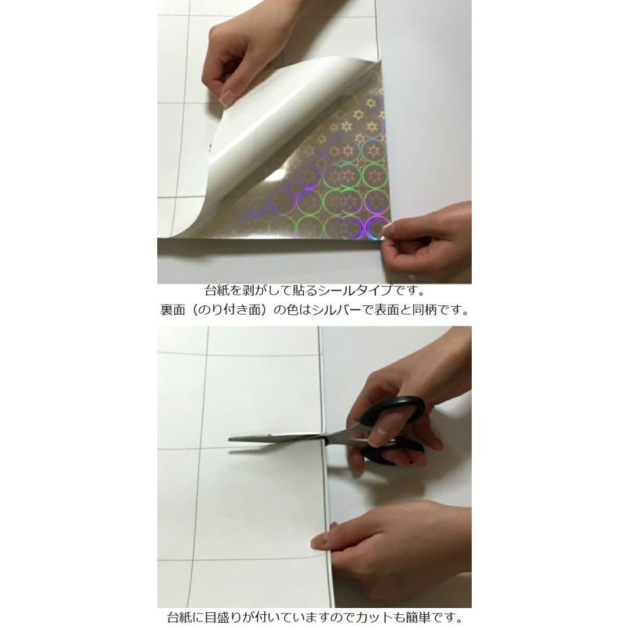 ホログラムシート ホログラムシール 釣り 机 枠 キラキラ オーロラ 銀