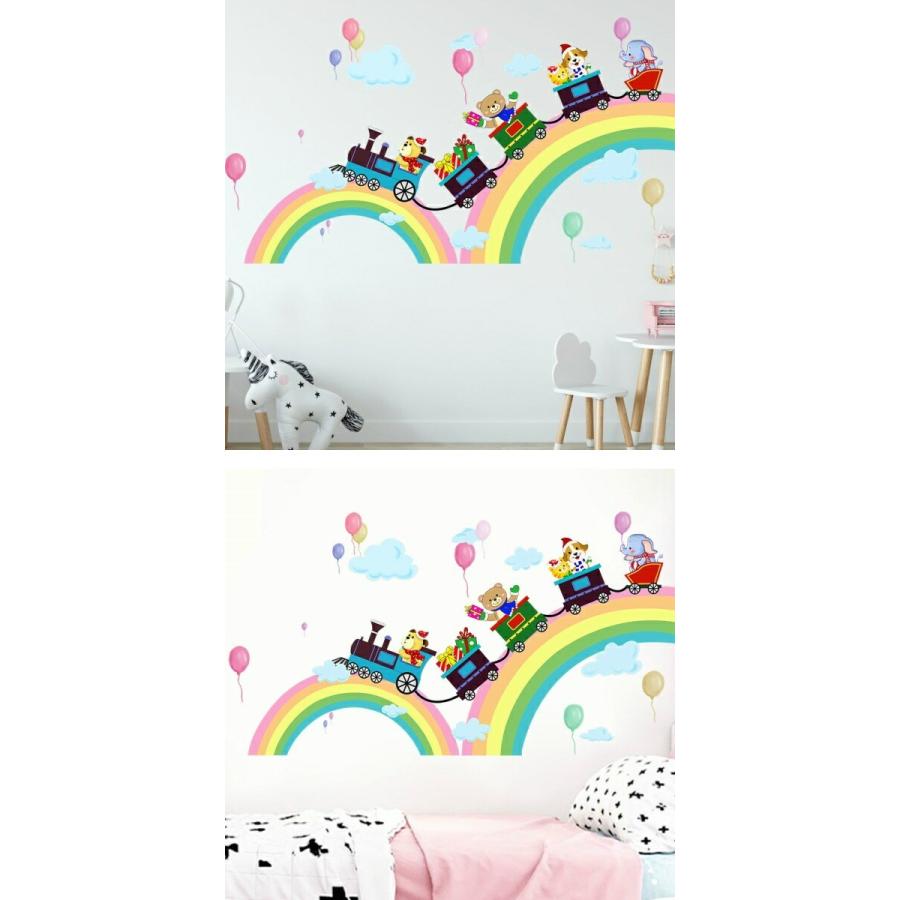 ウォールステッカー 動物 子供部屋 ステッカー 虹 電車 ゾウ ぞう かわいい 女の子 壁材 床材 熊 男の子 キッズ 雲 風船 バルーン 誕生日 シール 知育 Vr021 Vr021 Value Deco Park 通販 Yahoo ショッピング