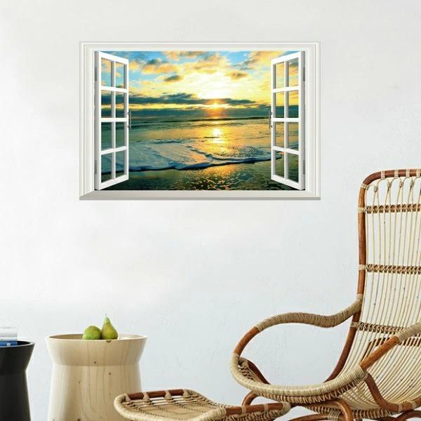 訳あり品送料無料 ウォールステッカー 窓 おしゃれ 海 南国 ビーチ カフェ モダン サンセットビーチ お風呂 トイレ 景色 インテリア 壁飾り 夕日 朝日 壁紙 ナチュラル Vr Aynaelda Com