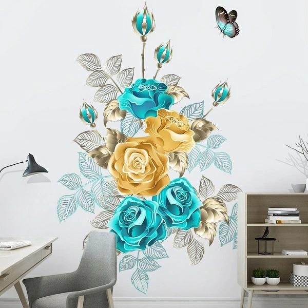 ウォールステッカー 植物 花 蝶 北欧 おしゃれ 薔薇 シール カフェ モダン バラ インテリア 壁のステッカー 花壇 森 緑 玄関 華やか 上品 窓 大きな花 Vr Vr Value Deco Park 通販 Yahoo ショッピング