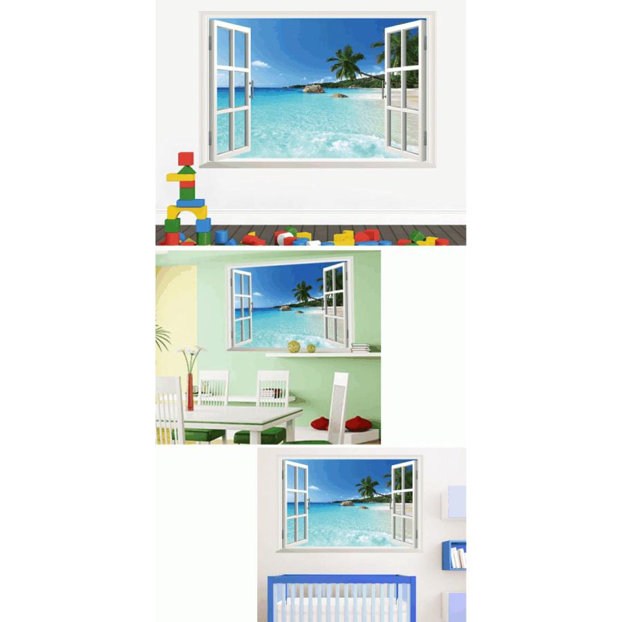 ウォールステッカー 窓 海 南国 ビーチ おしゃれ シール お風呂 波 海辺 植物 花 木 海岸沿い 壁紙 トイレ 写真 キッチン ハワイ 西海岸 夏 サーフ Vr0249 Vr0249 Value Deco Park 通販 Yahoo ショッピング
