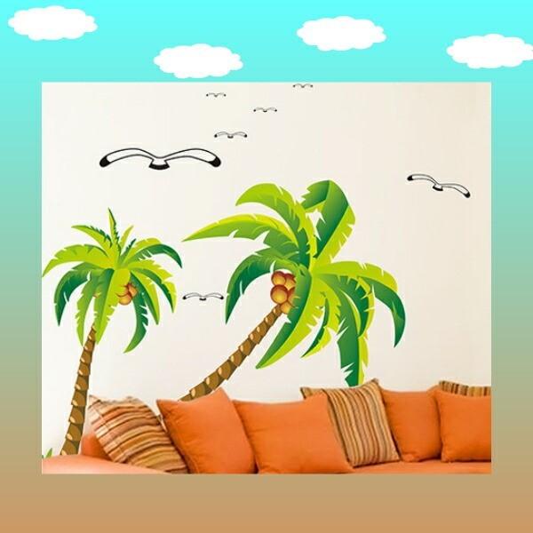 Sale 87 Off ウォールステッカー 木 海 植物 ヤシの木 シール 鳥 南国 おしゃれ カフェ ステッカー ビーチ 夏 葉 ハワイ 西海岸 サーフ グリーン 海辺 緑 ヤシの葉 Vr0552 Cisama Sc Gov Br