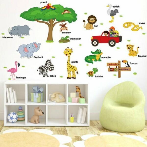 ウォールステッカー 動物 アルファベット アニマル シール 子供部屋 ウオールステッカー 英字 文字 英語 英文字 ぞう ワニ 虎 ライオン ツリー 木 鳥 Vr0635 Vr0635 Value Deco Park 通販 Yahoo ショッピング