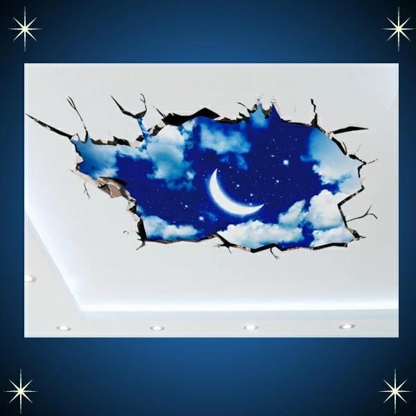 ウォールステッカー 窓 子供部屋 壁穴 風景 シール 【綺麗な夜空