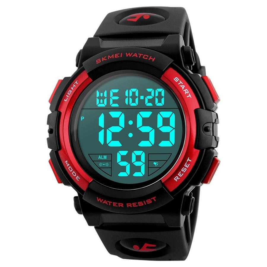 腕時計 デジタル メンズ 防水 アラーム ストップウォッチ LED 日付表示 日本語取扱説明書 ビジネス カジュアル スポーツ おしゃれ