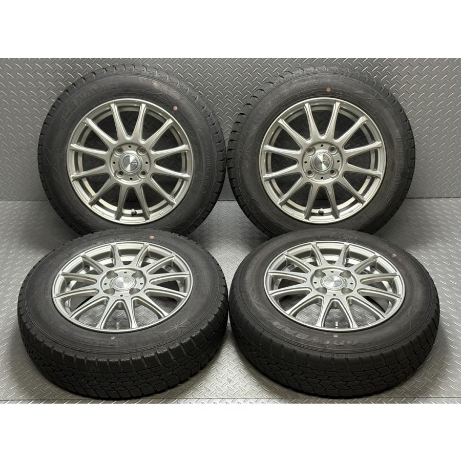 【フィット/マーチ/デミオ等】weds ravrion LUMIERE 14インチ 5.5J+42 4穴100 グッドイヤー アイスナビ6 165/70R14 ICE NAVI6 (25020007) | 
