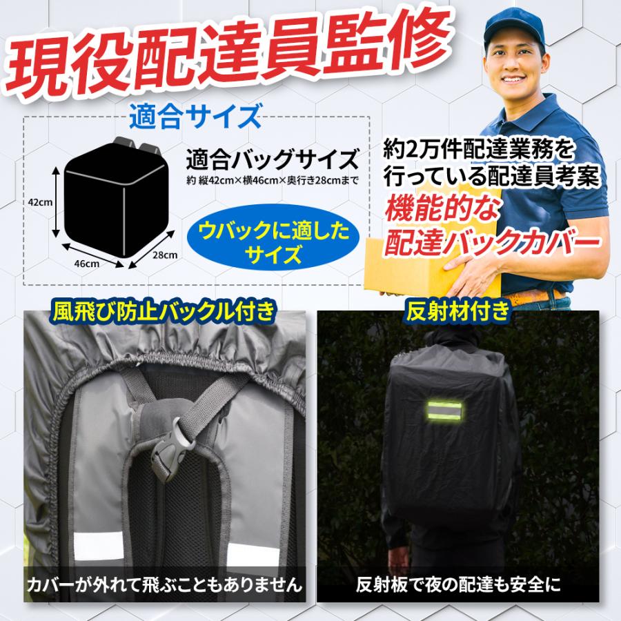 Coverluck] デリバリーバック専用 レインカバー 防水 ウバックカバー