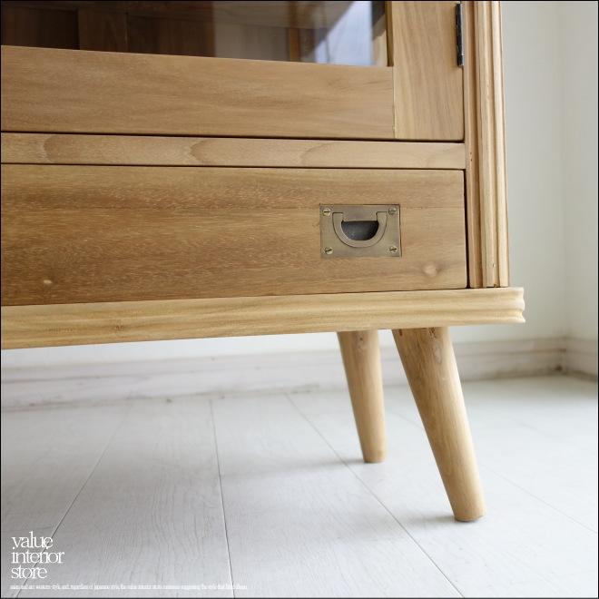 チーク無垢材 飾り棚 i - l/N 食器棚 コレクションケース ガラス