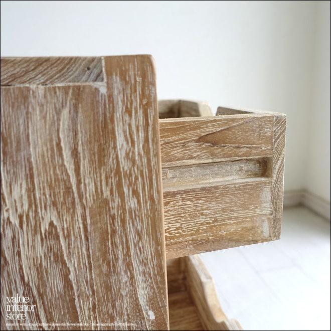 サイドテーブル　北欧家具　チーク材　キャビネット　チェスト　ナチュラル チーク無垢材 デスクサイドキャビネットNW /4段 チェスト ベッド