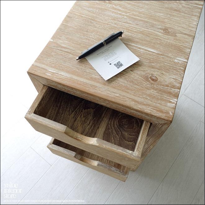 サイドテーブル　北欧家具　チーク材　キャビネット　チェスト　ナチュラル チーク無垢材 デスクサイドキャビネットNW /4段 チェスト ベッド