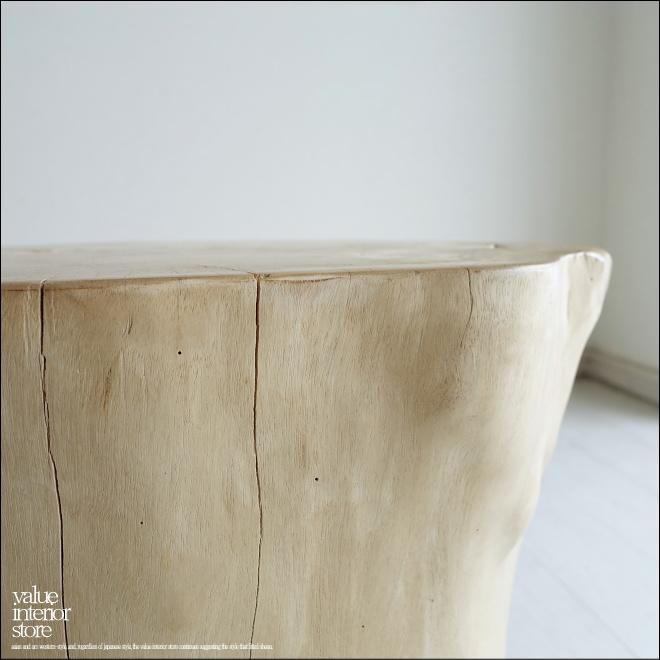 オールドチーク天然無垢材極太丸スツールM（30㎝×40㎝）木製イス