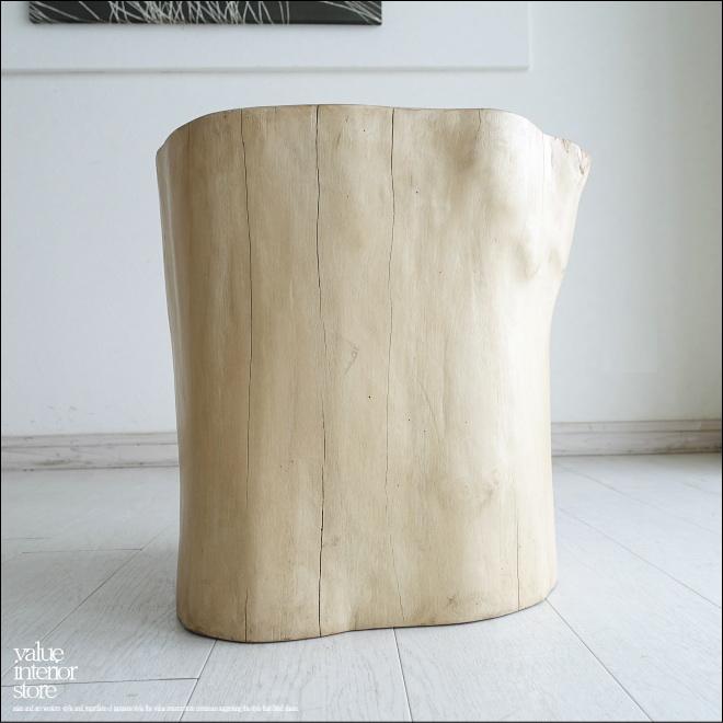 オールドチーク天然無垢材極太丸スツールM（30㎝×40㎝）木製イス