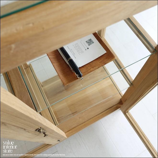 チーク無垢材 ガラスパンケースW80N ショーケース 陳列ケ−ス 飾り棚