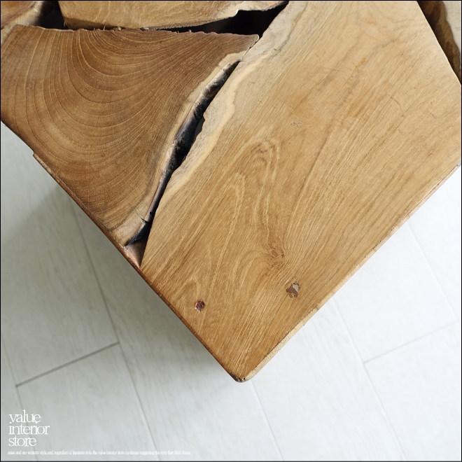 無垢 チークブロックスツールN 40x40cm 【公式通販】