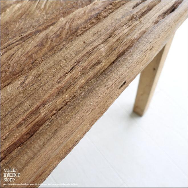 オールドチーク無垢材 プリミティブベンチK01 スツール 長椅子 古材