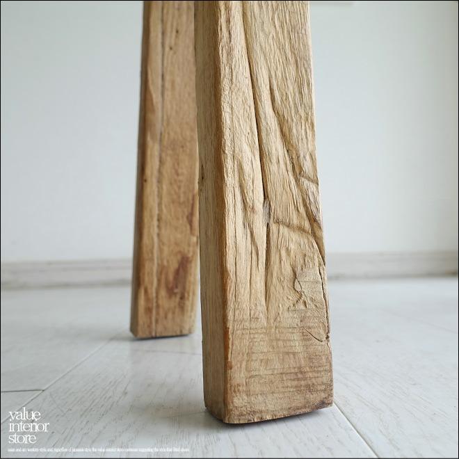 オールドチーク無垢材 プリミティブベンチK01 スツール 長椅子 古材